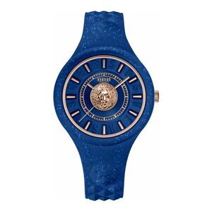Versus Versace  Fire Island Lion Gli Strap Watch Blue Womens